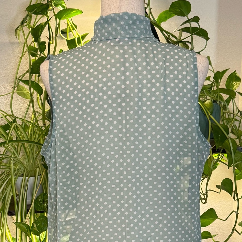 New York & Company Polka Dot Blouse - Light Blue - Picture 4 of 7